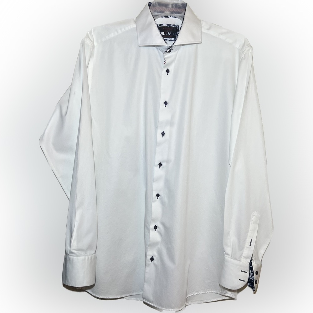 🎈AXXESS Men Dress Shirt Pure Cotton Button Front Long Sleeve 3XL